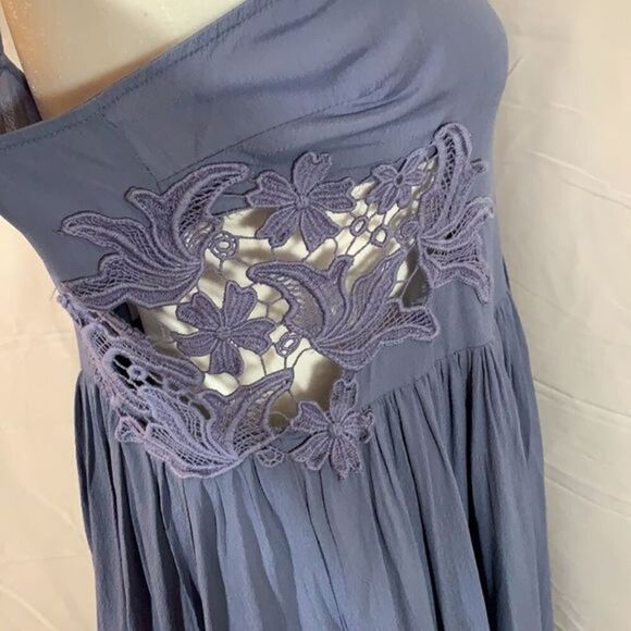 Topshop Blue Floral Open Side Dress - Picture 8 of 12